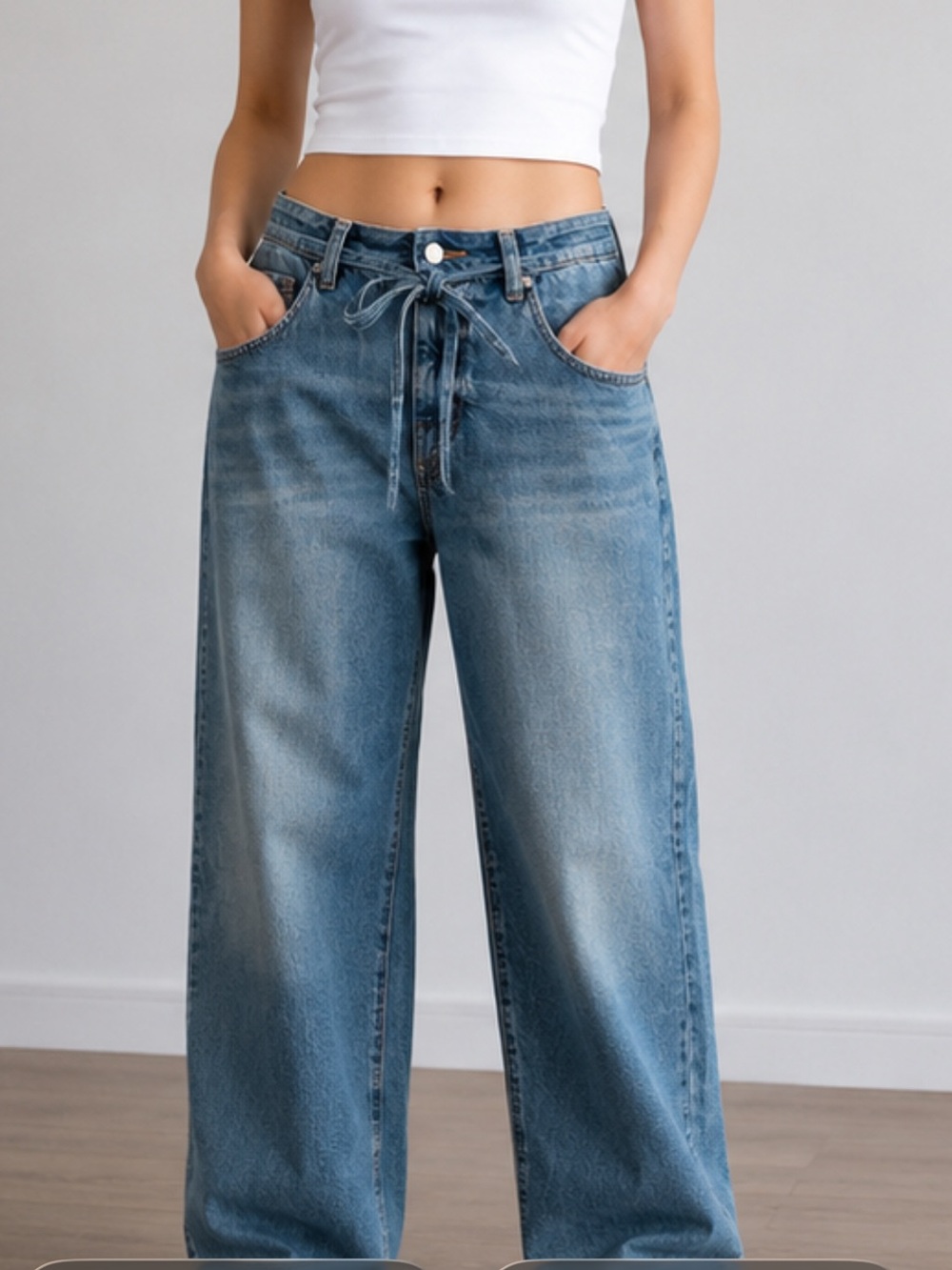 Classic High-Rise Wide Leg Jeans — Blue - Picture 2 of 3